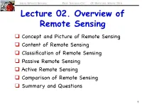Lecture 02. Overview of Remote Sensing