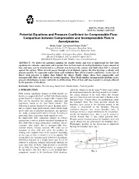 Potential Equations and Pressure Coefficient For