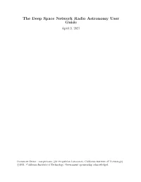 Radio Astronomy Users Guide