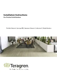 Solid Bamboo Installation Instructions