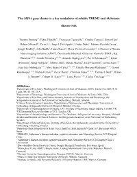 The MS4A Gene Cluster Is a Key Modulator of Soluble TREM2 and Alzheimer
