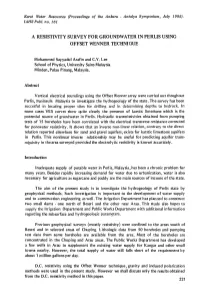 A Resistivity Survey for Groundwater in Perlis Using Offset Wenner Technique