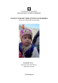 Afghan Nomads' Perceptions of Diarrhea