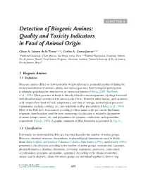 CHAPTER 6 Detection of Biogenic Amines: Quality and Toxicity Indicators in Food of Animal Origin