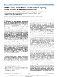 CREB3L2-Pparg Fusion Mutation Identifies a Thyroid Signaling Pathway Regulated by Intramembrane Proteolysis