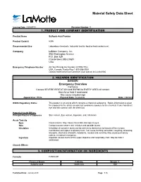 Material Safety Data Sheet