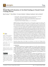 Model-Based Evaluation of Air-Side Fouling in Closed-Circuit Cooling Towers