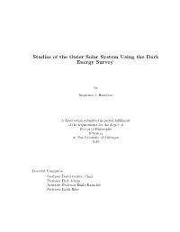Studies of the Outer Solar System Using the Dark Energy Survey