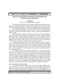 Tamil Language and Religion in Movies the Background and Process of Usage and Meaning