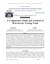 A Comparative Study and Analysis of Web Service Testing Tools