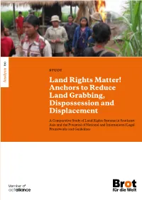 Anchors to Reduce Land Grabbing, Dispossession and Displacement