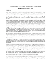 Choreographic Structure in the Dances of Claude Balon