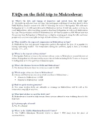 Faqs on the Field Trip to Mukteshwar