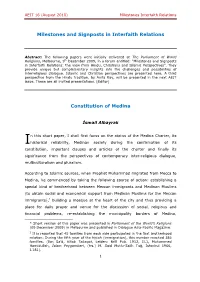 Milestones and Signposts in Interfaith Relations