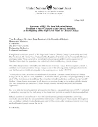 Opening Statement at the High-Level Event On