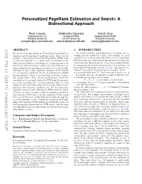 Personalized Pagerank Estimation and Search: a Bidirectional Approach