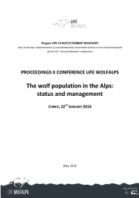The Wolf Population in the Alps: Status and Management