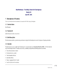 Data Warehouse – the Utility’S Smart Grid Clearinghouse Version 3.0 April 26Th, 2010