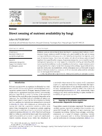 Direct Sensing of Nutrient Availability by Fungi