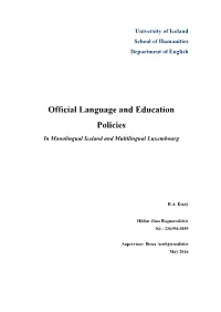 Official Language and Education Policies