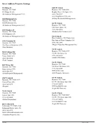 Street Address Property Listings