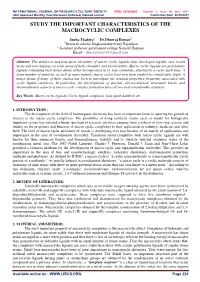 Study the Important Characteristics of the Macrocyclic Complexes