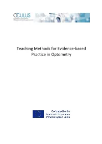 Teaching Methods for Evidence-Based Practice in Optometry Introduction