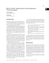 W Web Portal Application Development Technologies