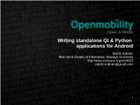 Writing Standalone Qt & Python Applications for Android