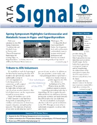 And Hyperthyroidism It Was a Tremendous Mark Your Spring Symposium of the American Thyroid Association Washington, DC