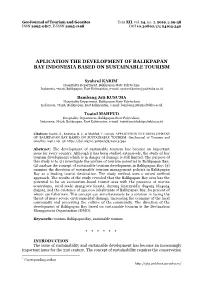 Aplication the Development of Balikpapan Bay Indonesia Based on Sustainable Tourism