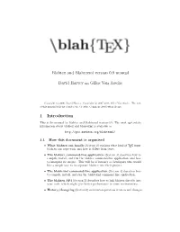 Blahtex and Blahtexml Version 0.9 Manual