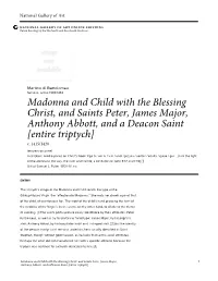 Madonna and Child with the Blessing Christ, and Saints Peter, James Major, Anthony Abbott, and a Deacon Saint [Entire Triptych] C
