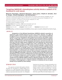 Targeting JARID1B's Demethylase Activity Blocks a Subset of Its Functions in Oral Cancer