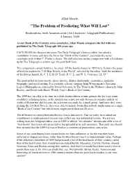 "The Problem of Predicting What Will Last"