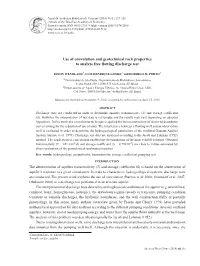 Use of Convolution and Geotechnical Rock Properties to Analyze Free Flowing Discharge Test