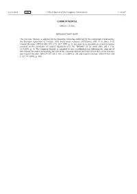 (2002/C 313/02) INTRODUCTORY NOTE the Common Manual, As Adopted by the Executive Commitee Stablished by the Conven