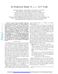 An Empirical Study of Goto in C Code