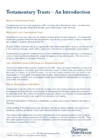 An Introduction to Testamentary Trusts