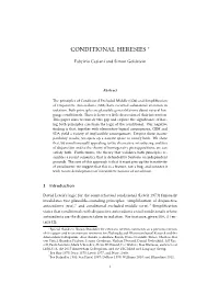 Conditional Heresies *