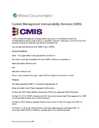 Content Management Interoperability Services (CMIS)