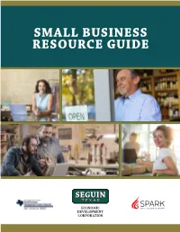 SMALL BUSINESS RESOURCE GUIDE Table of Contents