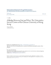 A Bridge Between East and West: the Universities Service Centre of the Chinese University of Hong Kong