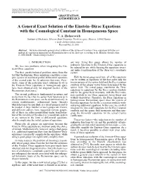 A General Exact Solution of the Einstein–Dirac Equations with The