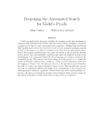Deepening the Automated Search for Gödel's Proofs