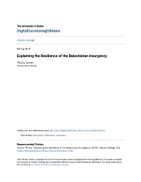 Explaining the Resilience of the Balochistan Insurgency