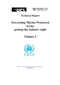 Governing Marine Protected Areas: Getting the Balance Right
