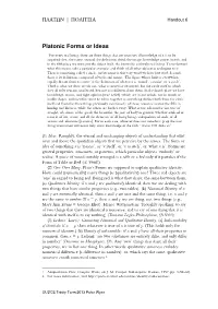 Handout 6: Platonic Forms Or Ideas