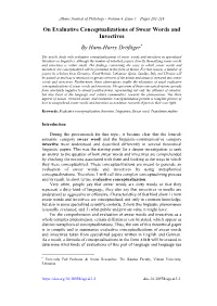 On Evaluative Conceptualizations of Swear Words and Invectives By