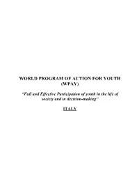 World Program of Action for Youth (Wpay)